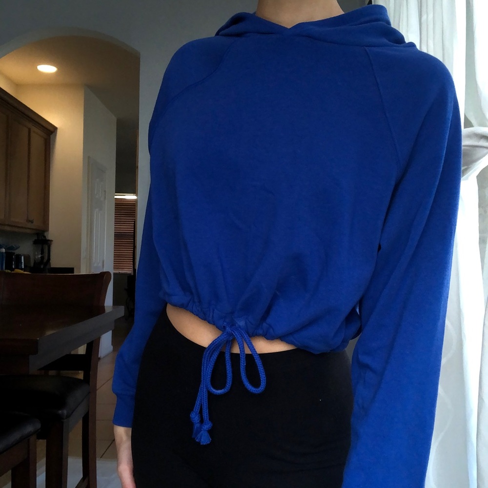 Blue cropped hoodie